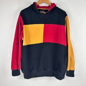 Y2K Massive Men's Retro Color Block Casual Hoodie Size M